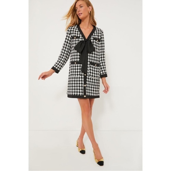 Pomander Place Dresses & Skirts - Pomander Place Black White Tweed Bow Mini Dress 2X NWT